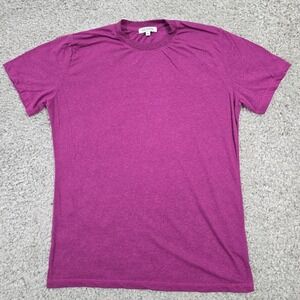 Gustin Mens Stretch Crewneck‎ T Shirt Purple Size M USA Made Minimalist Basic